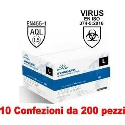10 Boxes Of 200 Powder-Free Medical Nitrile Gloves – Size L 1