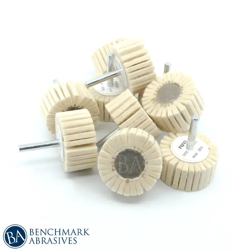 2" × 1" Felt Flap Wheel With 1/4" Arbor – 10-Pack 1