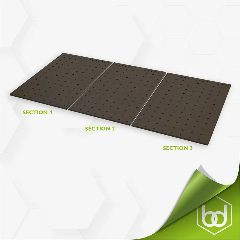 2400 X 1100Mm Mft Top – Black Fibralux Mr, Three-Section Shippable 1