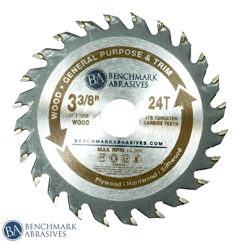 3-3/8" 24-Tooth Tct Circular Saw Blade For Fine, Clean Cuts 1