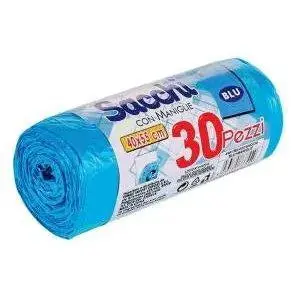 30-Pack Blue Handle Trash Bags — 40 X 55 Cm, Heavy-Duty Design 1