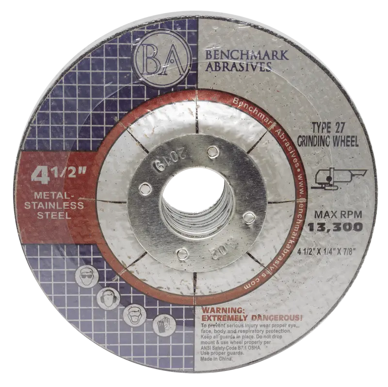 4-1/2" X 1/4" X 7/8" T27 Depressed-Center Grinding Wheel – 25-Piece Pack 1