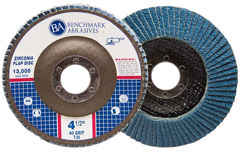 4-1/2" X 7/8" T29 Angled-Face Zirconia Flap Disc – 10-Count Pack 1