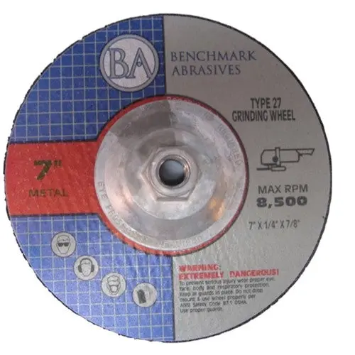7" X 1/4" X 5/8"-11 T27 Hub-Mounted Grinding Wheel – 5-Unit Pack 1