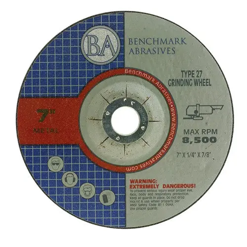 7" X 1/4" X 7/8" T27 Depressed-Center Grinding Wheel – 25-Pack 1