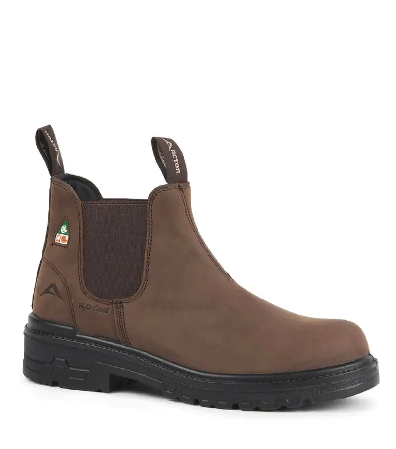 Acton Profile 6-Inch Easy-Slip Work Boots – Brown Leather 1
