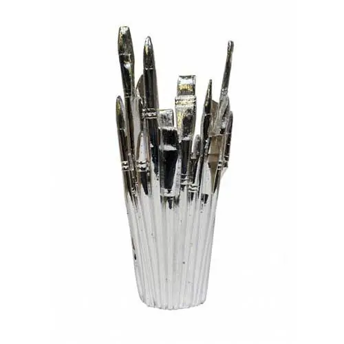 Areaware Chrome-Finish Brush Holder Vase 1