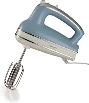 Ariete Vintage Hand Mixer (Model 1548), 5-Speed, 450W, Cream & Blue Design 1