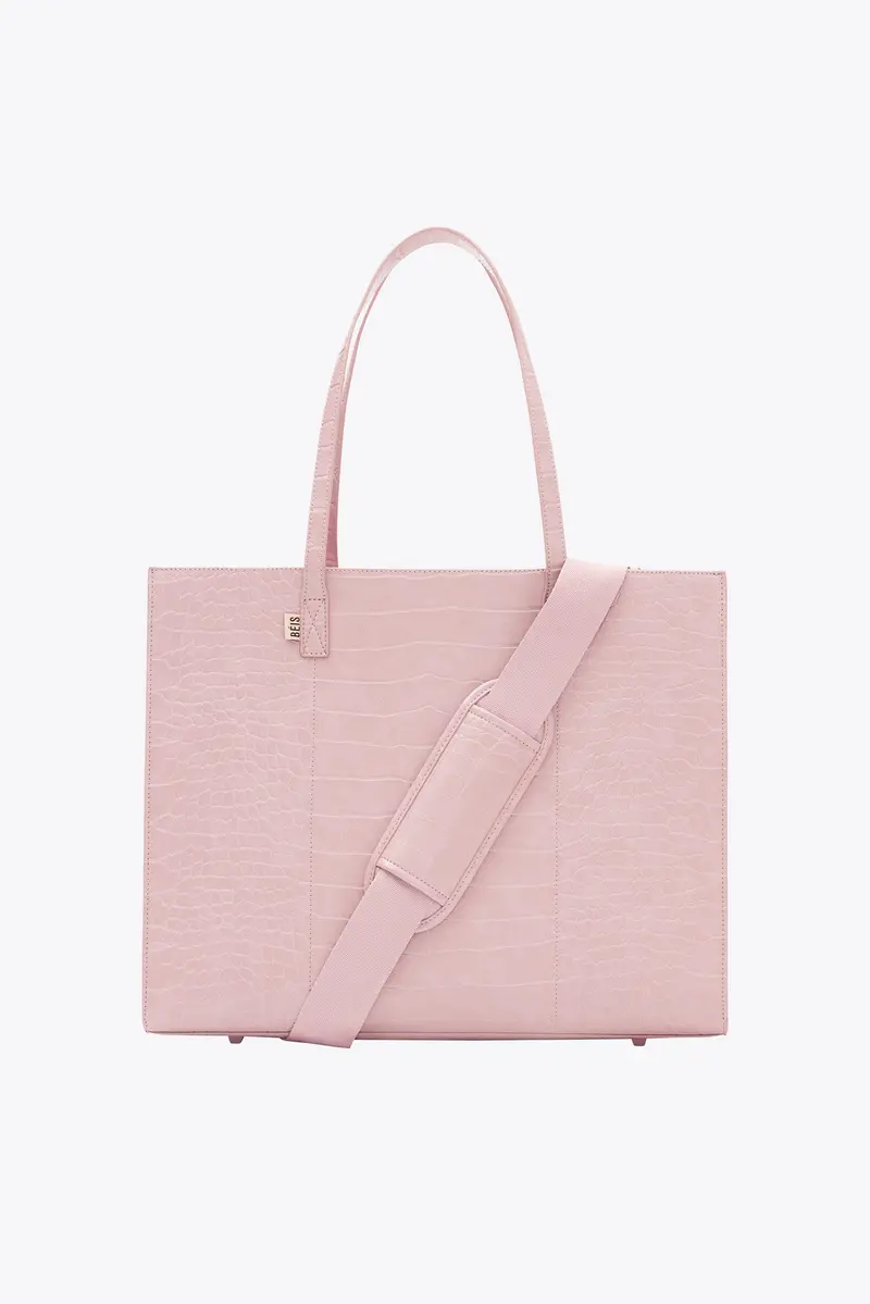 Atlas Pink Croc Large Work Tote Bag 1