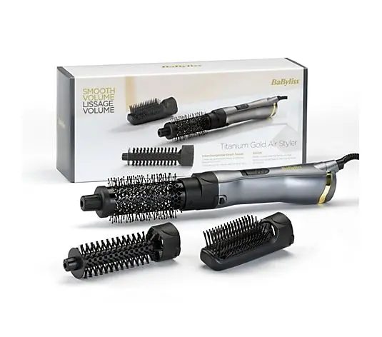 Babyliss Titanium Gold Hot Air Brush – Styling Tool With Accessories 1
