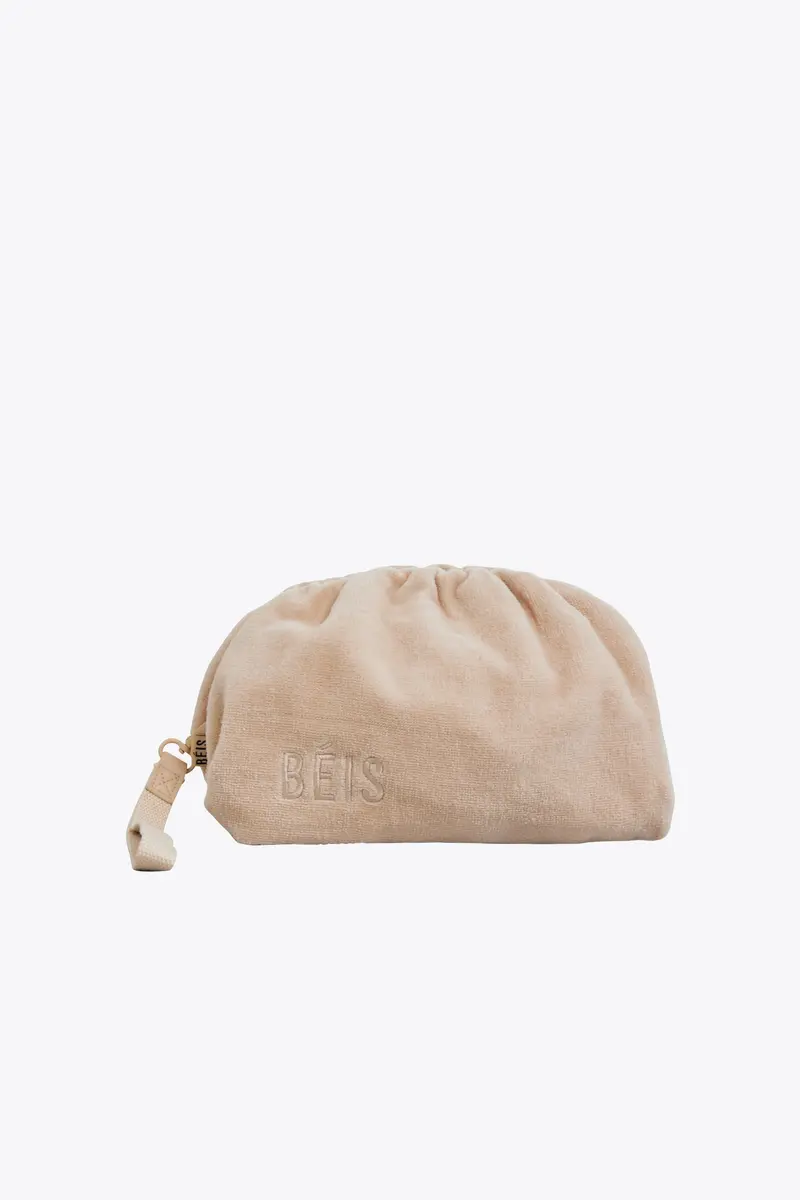 Beige Terry Cosmetic Clutch 1