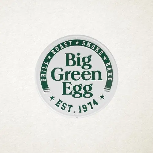 Big Green Egg 1974 Heritage Round White Wall Sign 1