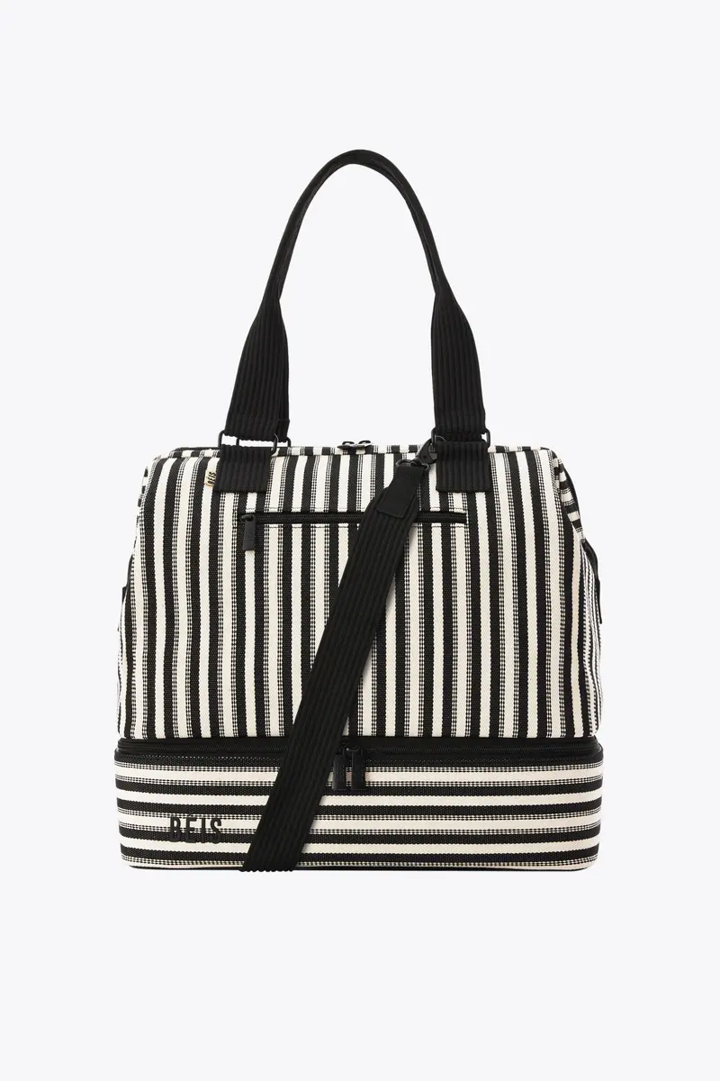 Black Stripe Mini Weekender Bag 1