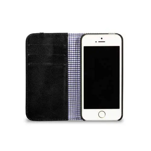 Black Toffee Leather Flip Wallet For Iphone 6 Plus 1