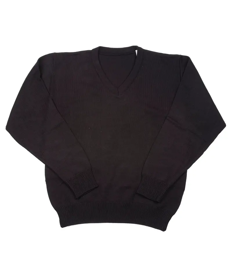 Black V-Neck Uniform Sweater - T.Q. Knits 1