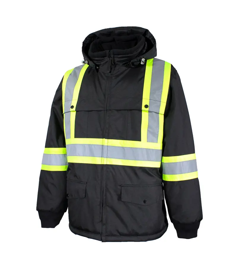 Black Work Jacket With 4-Inch Reflective Accents – Blazer 1