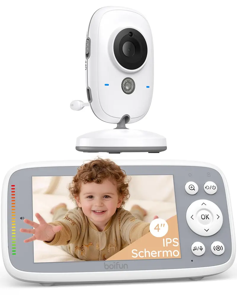 Boifun Baby Monitor – 4-Inch Ips 720P Display, 11-Hour Battery, Night Vision, 3X Digital Zoom, Temperature Sensor, Lullabies, Wifi-Free Operation 1