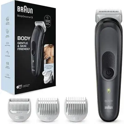 Braun Bg3350 Body Groomer – Men’S Full-Body Trimmer With Dual-Action Heads (Black & Gray) 1