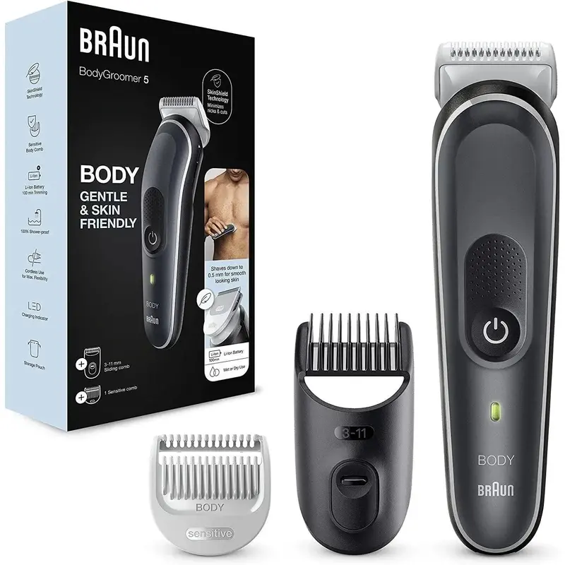 Braun Body Groomer 5 G5350 – Full-Body Male Grooming Tool In Grey & White 1