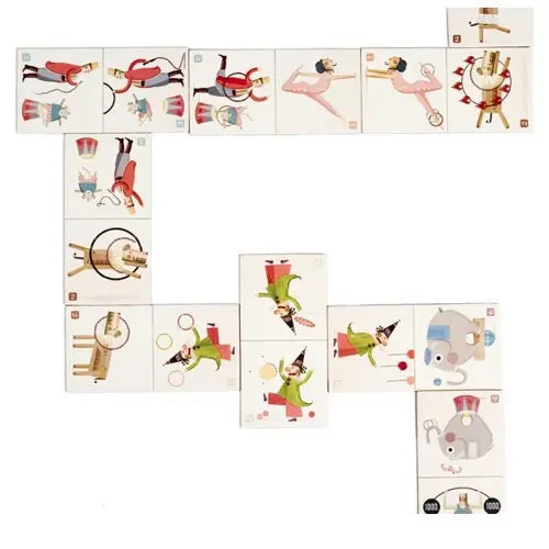 Circus-Themed Domino Game Set 1