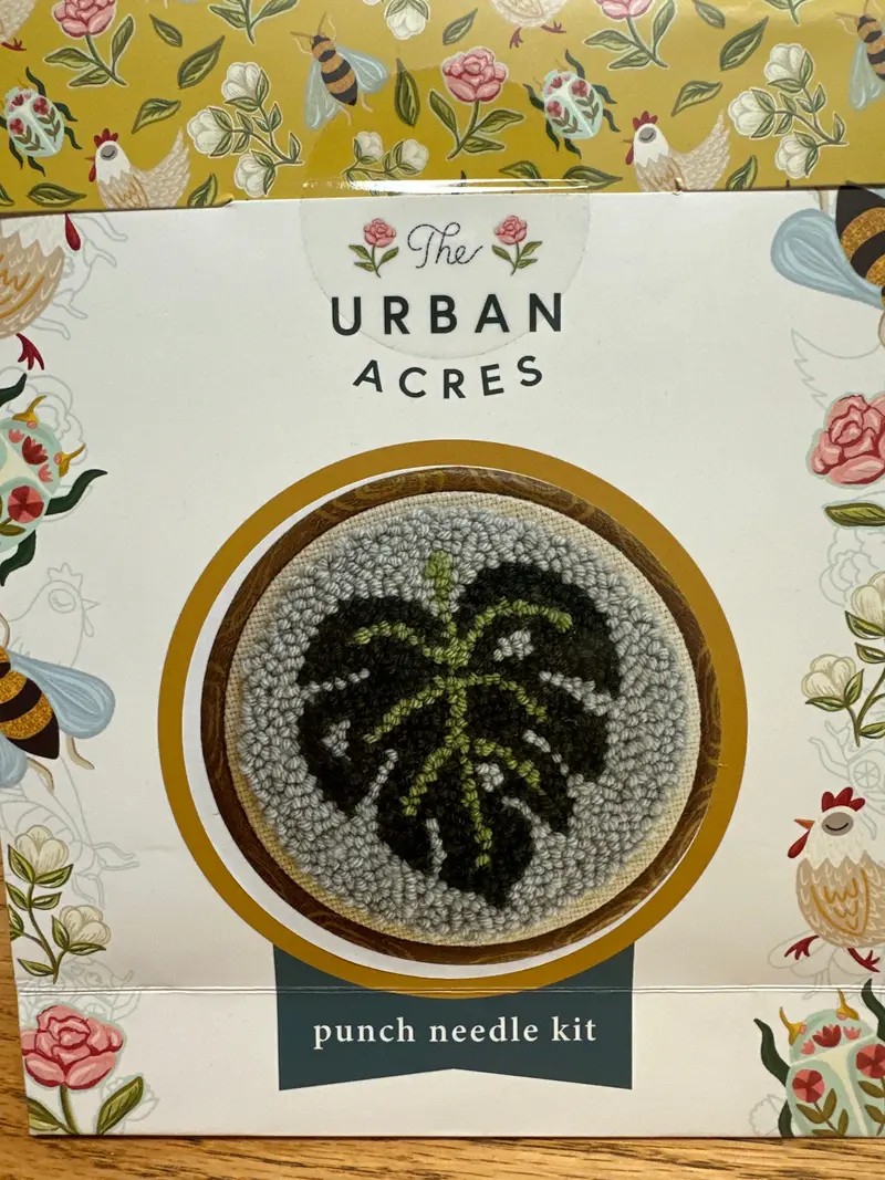 Classic Monstera Pattern Punch Needle Kit – Premium Embroidery Set 1