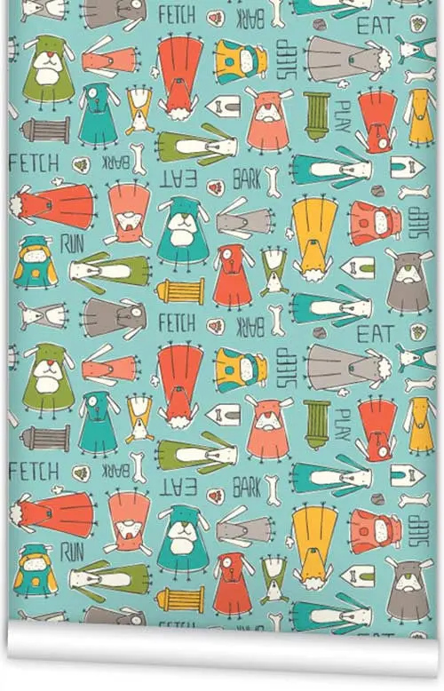 'Dog Gone It' Playful Pet-Themed Wallpaper Roll (61.5 Cm × 10 M) 1