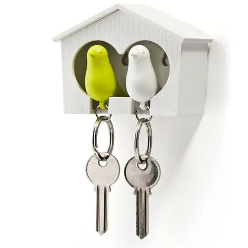 Dual Sparrow Key Ring – Pair Of Engraved Bird Charms 1