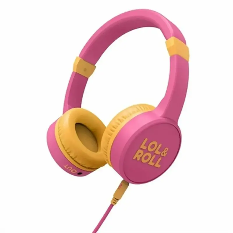 Energy Sistem Lol&Roll Pop Kids Wired Headphones With Mic – Pink, Child-Friendly Design 1