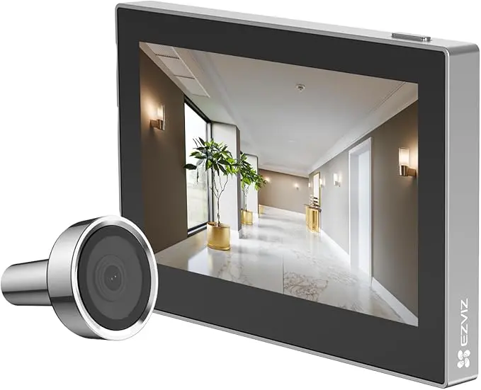 Ezviz Cp2 Smart Door Viewer – 1080P Battery-Powered Peephole Monitor, 4.3-Inch Color Screen, 146° Field Of View, 2200Mah Rechargeable Battery, 2.4Ghz Wifi, Silver Finish 1