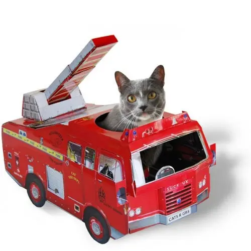 Fire Engine-Themed Cat Playhouse 1
