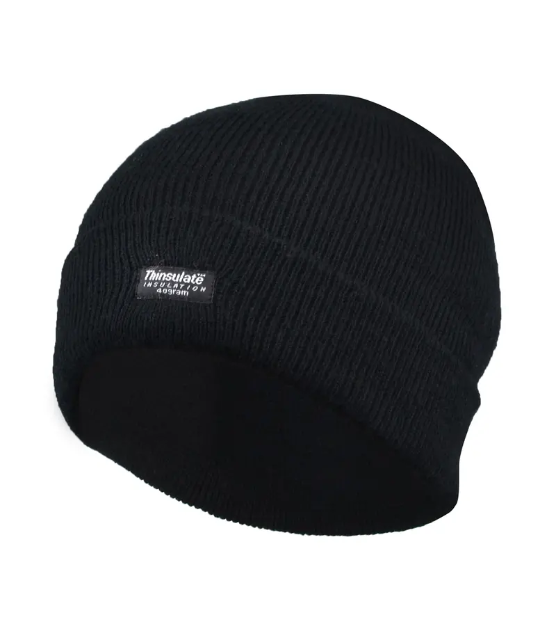 Ganka Black Acrylic Rib-Knit Beanie – Style 77-8545 1