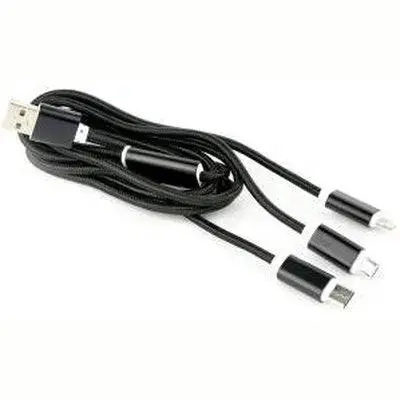 Gembird 3-In-1 Charging Cable By Techmade – Black 1