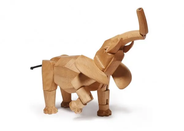 Hattie The Elephant – Solid Wood Animal Sculpture By Areaware 1