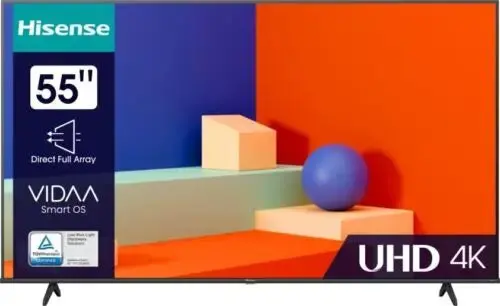 Hisense 55A69K – 55" 4K Uhd Led Smart Tv With Vidaa U6, Dolby Vision 1