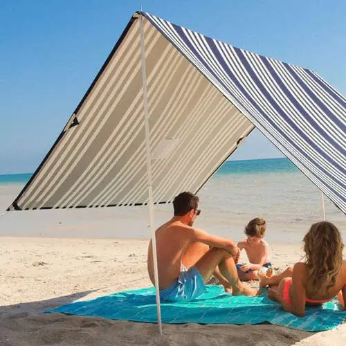 Hollie & Harrie Sombrilla Beach Shade – Hello Sailor Navy Pattern Sun Shade 1