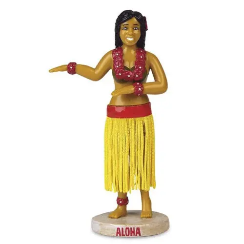 Hula Girl Dashboard Ornament – Vibrant Retro Car Accessory With Swivel Base 1
