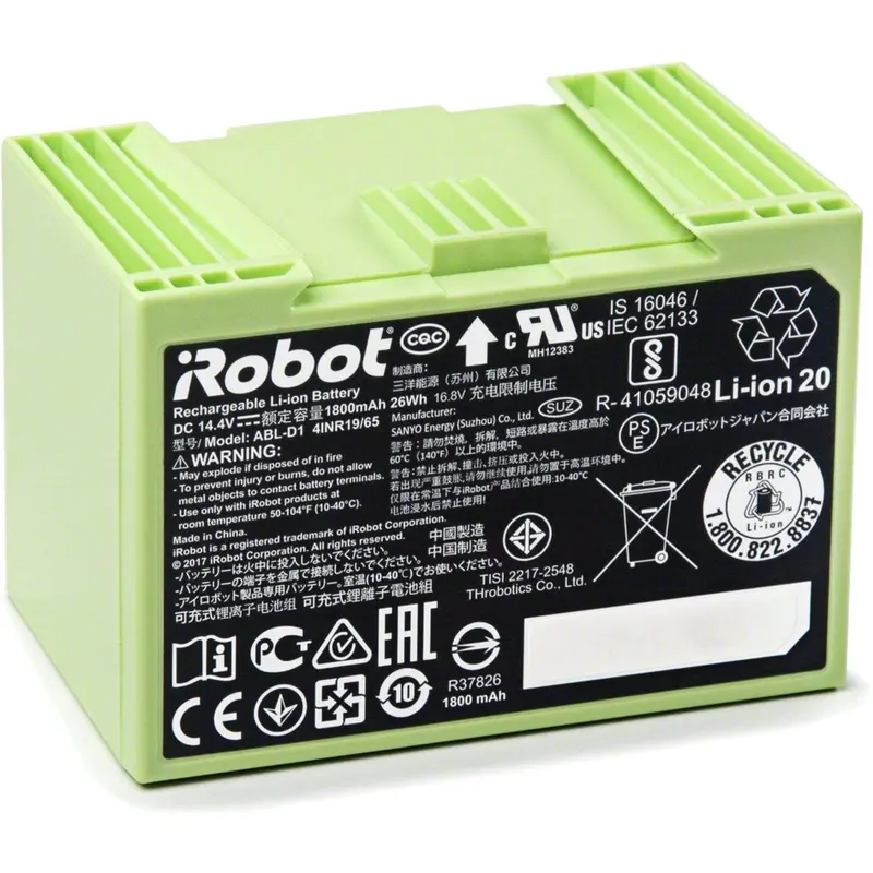 Irobot Genuine Replacement Battery – 1800Mah Li-Ion – Compatible With Roomba E/I Series 1