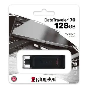 Kingston Datatraveler Max Usb-C 3.2 Flash Drive, 128Gb, Black 1