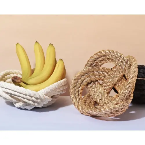 Knotted Rope Bowl – Natural Finish By Areaware 1