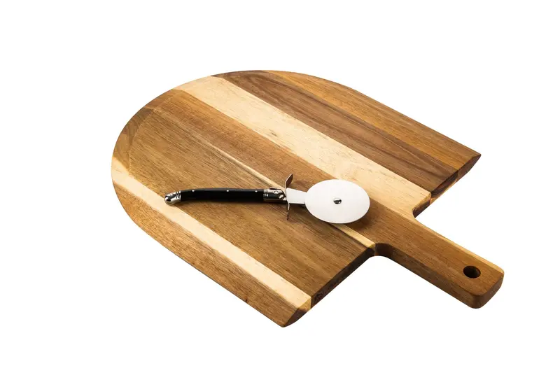 Laguiole Pizza Cutter With Acacia Wood Serving Board 1