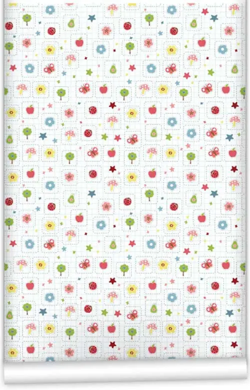 'Lazy Summer Boxes' Wallpaper Roll – 61.5 Cm × 10 M, Playful Geometric Print 1