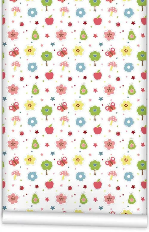 'Lazy Summer Icons' Wallpaper Roll – 61.5 Cm × 10 M, Whimsical Illustrative Design 1