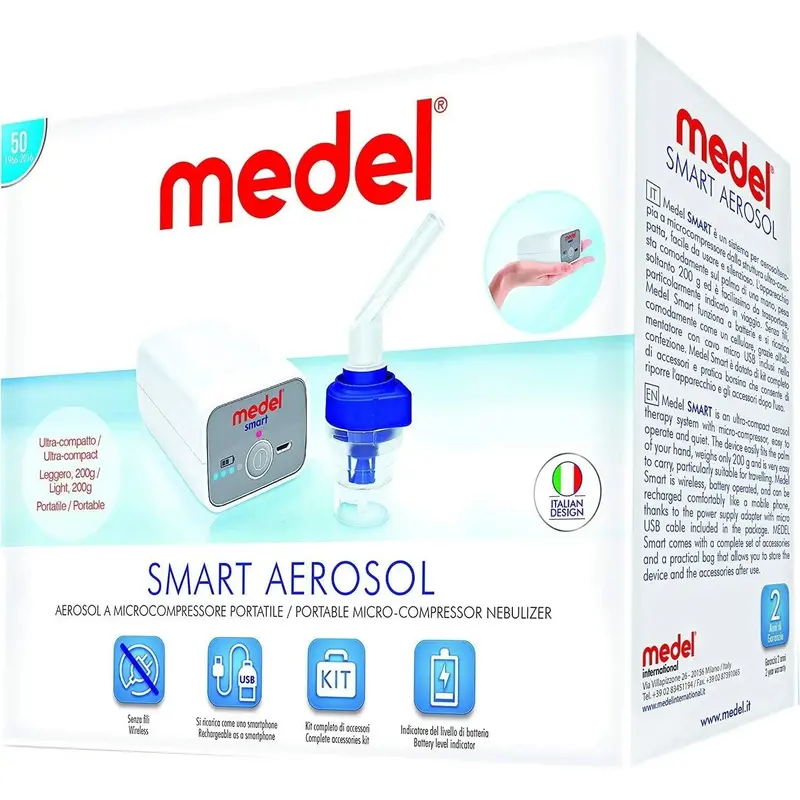 Medel Smart Portable Nebulizer – Compact Ultrasonic Aerosol Device, White 1