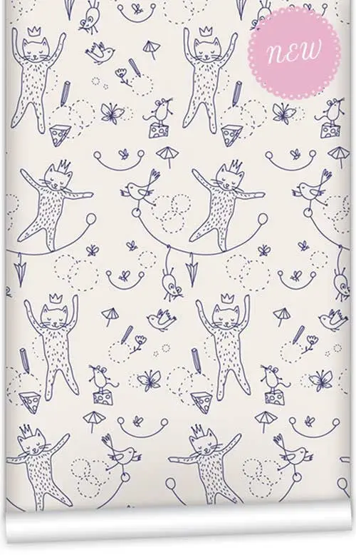 Mice And Cats Pattern Wallpaper Roll – 61.5 Cm × 10 M 1