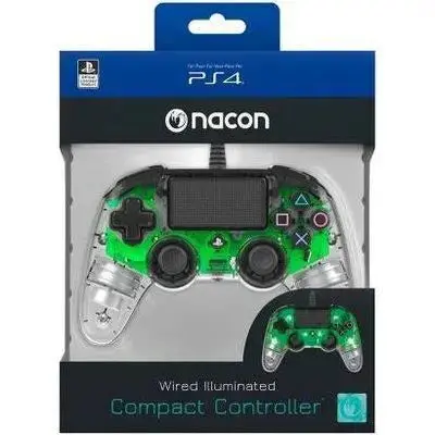 Nacon Compact Illuminated Wired Ps4 Controller – Light Edition In Green 1