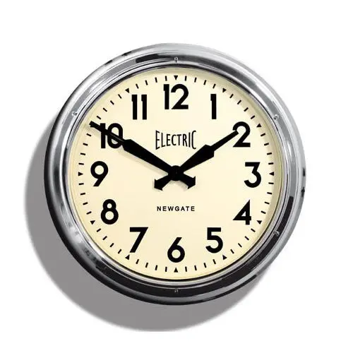 Newgate 1950S Polished Metal Wall Clock 1