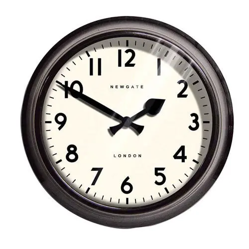 Newgate Barbican Black Wall Clock – Vintage-Inspired Analog Timepiece 1