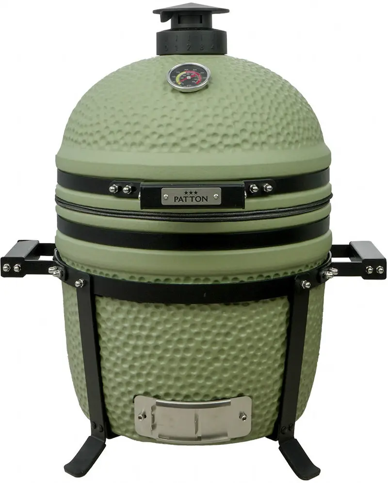 Patton Premium 15-Inch Kamado Grill – Olive Green Ceramic Bbq 1