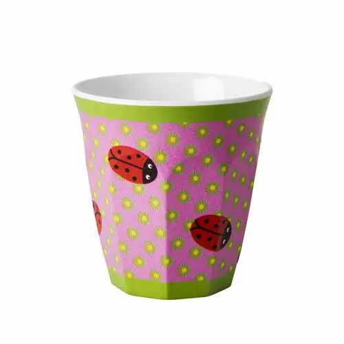 Pink Ladybug Melamine Kids Cup By Rice 1