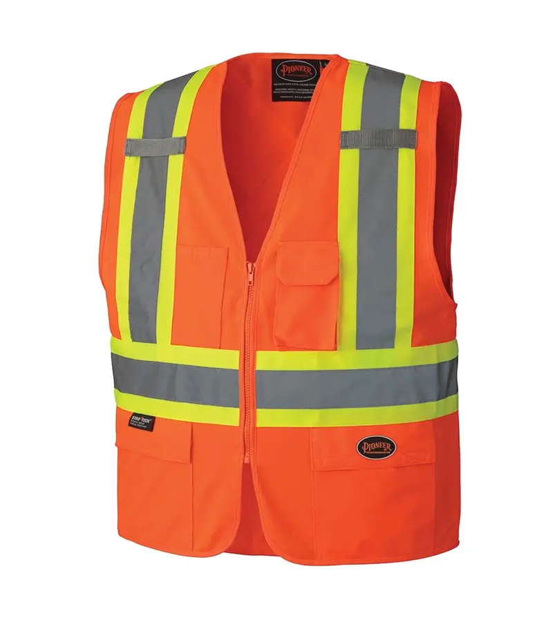Pionner High-Visibility Work Jacket With Zipper Closure 1